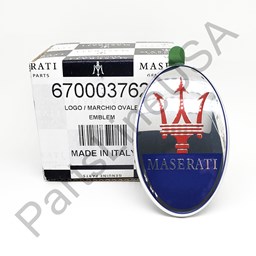 Show details for Genuine Maserati Ghibli Quattroporte Front Emblem 670003762 Picture of Genuine Maserati Ghibli Quattroporte Front Emblem 670003762